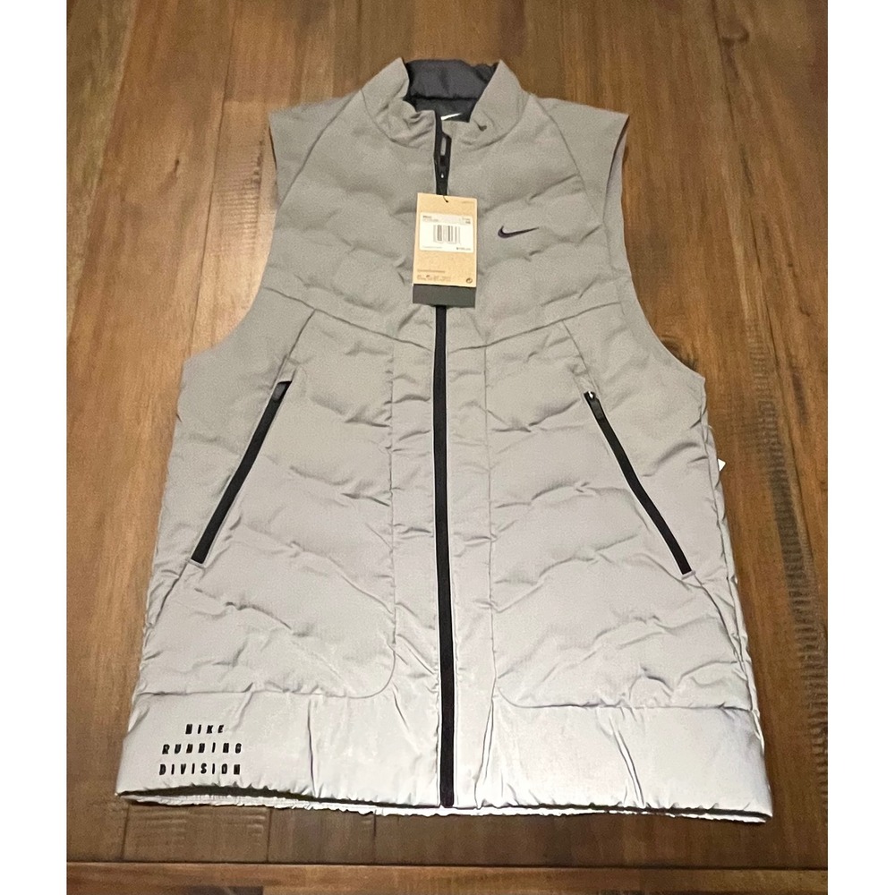 Nike Running Division Men's Reflective Puffer Vest Black Swoosh XS - Picture 9 of 12
